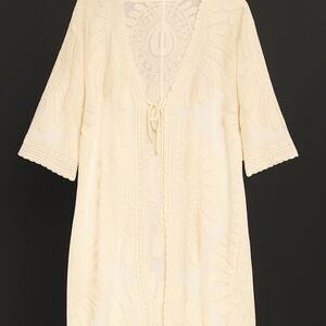 Cream Embroidered Cover-Up